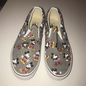 Mickey Mouse Print Vans Slip On Canvas Shoes